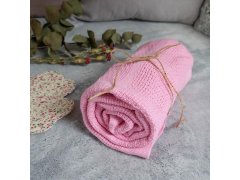 Dětská pletená deka 70x90 cm - růžová 1
