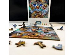 Dřevěné kočičí puzzle - mourovatá kočka 8