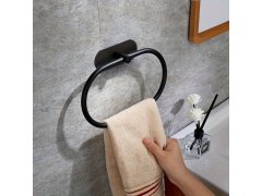 Držák na ručníky - černý kruh