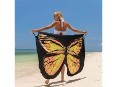 Plážové šaty - motýlí křídla XS-M - žluté 1
