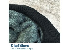 Pletený baret - černý 2