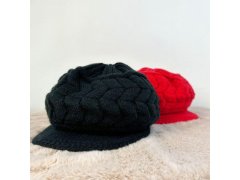 Pletený baret - černý 6