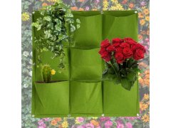 Závěsné textilní květináče - 9 kapes 1
