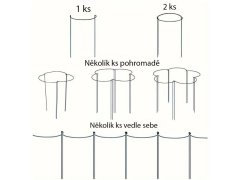 2 ks Kovové podpěry rostlin 40 cm 6