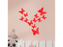 3D motýlci na zeď - červená 1