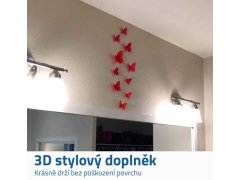 3D motýlci na zeď - červená 3