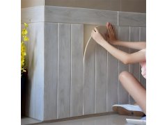 3D tapeta - světle šedé dřevo 4