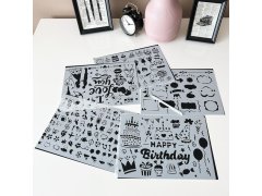 5 ks vyškrabávacích šablon A4 + 2 pera 7