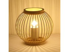 Bambusová stolní lampa s LED žárovkou