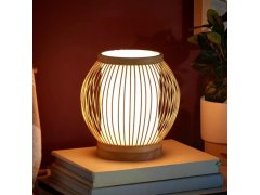 Bambusová stolní lampa s LED žárovkou 8