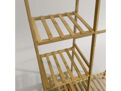 Bambusový stojan na oblečení s&nbsp;policemi a&nbsp;věšákem - šířka 130 cm 6