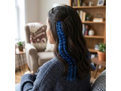 Barevný clip in pramínek 45 cm, mývalí ocas - modrý