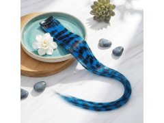 Barevný clip in pramínek 45 cm, mývalí ocas - modrý 10