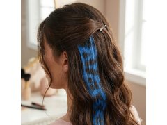 Barevný clip in pramínek 45 cm, mývalí ocas - modrý 2