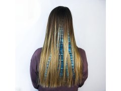Barevný příčesek do vlasů - modrý 7