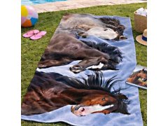 Bavlněná osuška divocí koně 70x140 cm 2