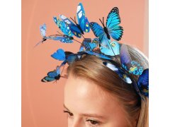 Čelenka s motýlky - modrá 1