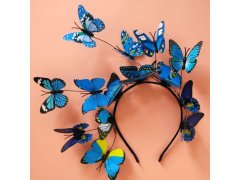 Čelenka s motýlky - modrá 4