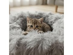 Chlupatý pelíšek pro kočky, průměr 40 cm 3