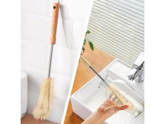 Čistící kartáč na lahve s&nbsp;dřevěnou rukojetí