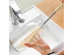 Čistící kartáč na lahve s&nbsp;dřevěnou rukojetí 2