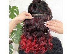 Clip in pás pro barevné podbarvení vlasů - hnědo-červený 1