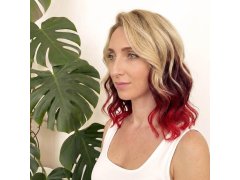 Clip in pás pro barevné podbarvení vlasů - hnědo-červený 2