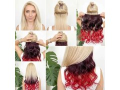 Clip in pás pro barevné podbarvení vlasů - hnědo-červený 5