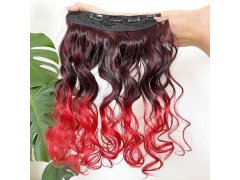 Clip in pás pro barevné podbarvení vlasů - hnědo-červený 7