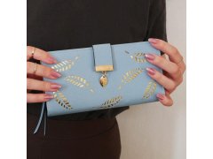 Dámská peněženka s peříčkem - modrá