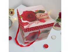 Dárková krabička 22 cm - valentýnská růže 7