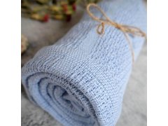 Deka z pletené bavlny 180 × 230 cm - modrá 6