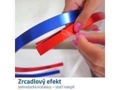 Dekorační zrcadlová lišta - červená 2
