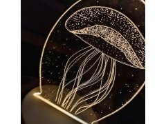 Dekorativní 3D lampa - medúza 3