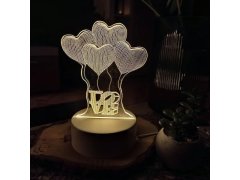 Dekorativní 3D lampa - srdíčka 7