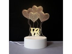 Dekorativní 3D lampa - srdíčka 8