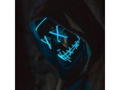 Děsivá svítící maska - modrá 8