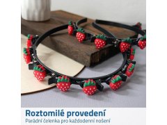 Dětská čelenka se sponkami - jahůdky 2