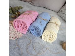 Dětská pletená deka 70x90 cm - růžová 5