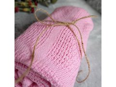 Dětská pletená deka 70x90 cm - růžová 6