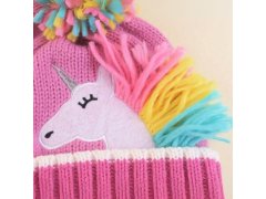 Dětská zimní sada čepice a rukavic s jednorožcem 3