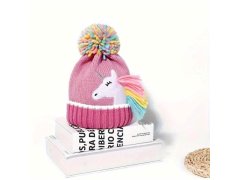 Dětská zimní sada čepice a rukavic s jednorožcem 4