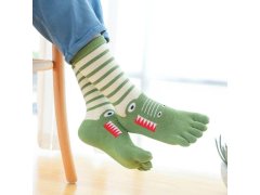 Dětské prstové ponožky - vel. 15-19 cm - krokodýl 3