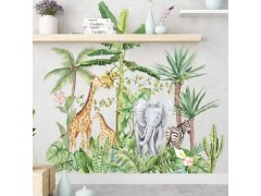 Dětské samolepky na zeď - zvířata z džungle