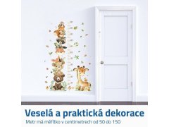 Dětský metr na zeď - zvířátka 2