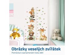 Dětský metr na zeď - zvířátka 3