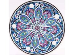 Diamantové malování LED lampička mandala - modro fialová 13