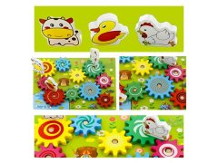 Dřevěná hračka s ozubenými kolečky se zvířátky 10