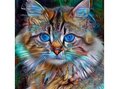 Dřevěné kočičí puzzle - mourovatá kočka 1