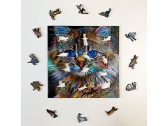 Dřevěné kočičí puzzle - mourovatá kočka 7